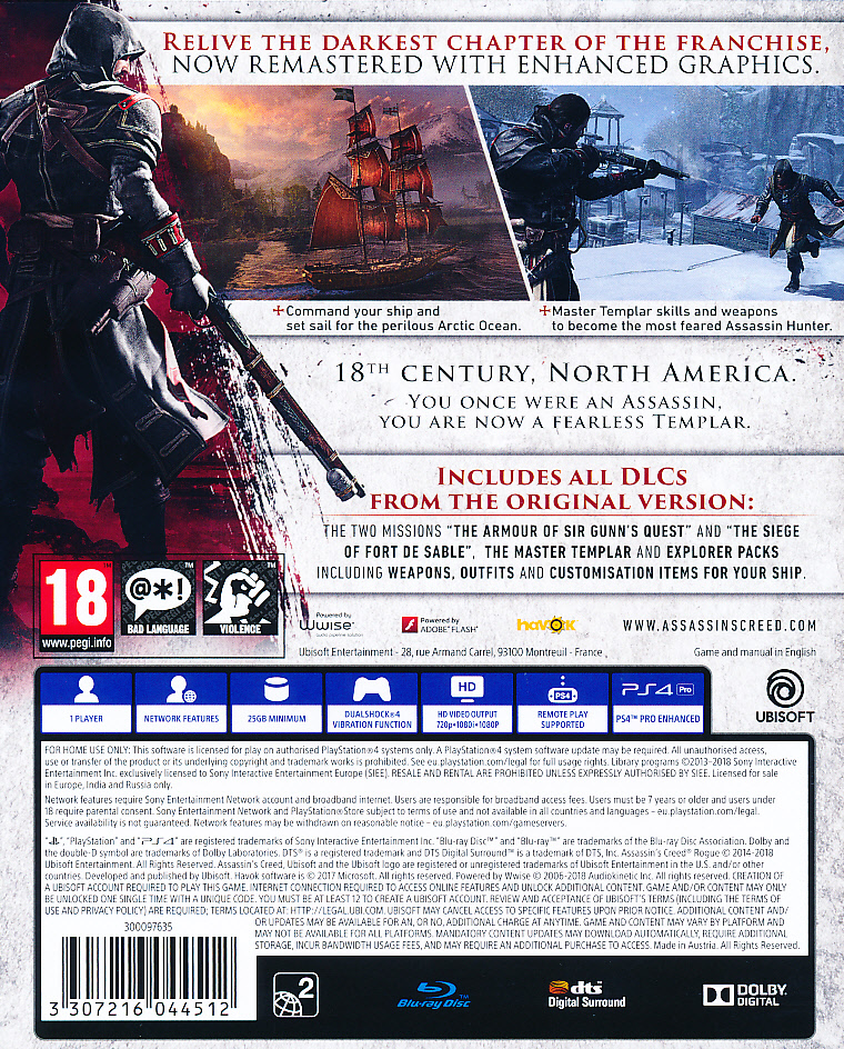 Assassins Creed Rogue RemasteredPS4