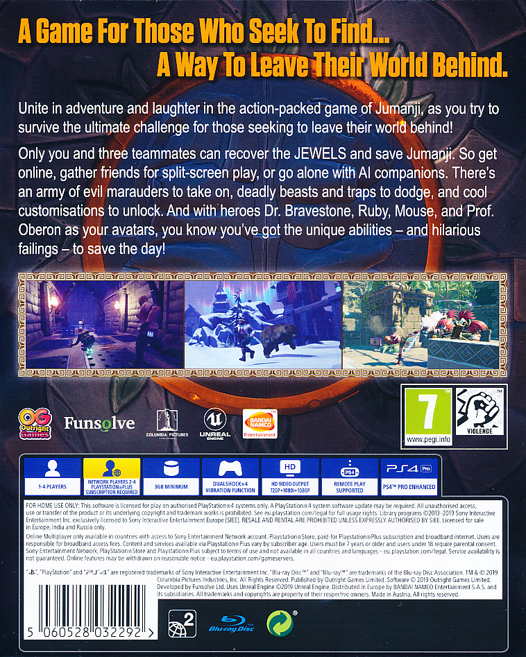 Jumanji the Video Game PS4