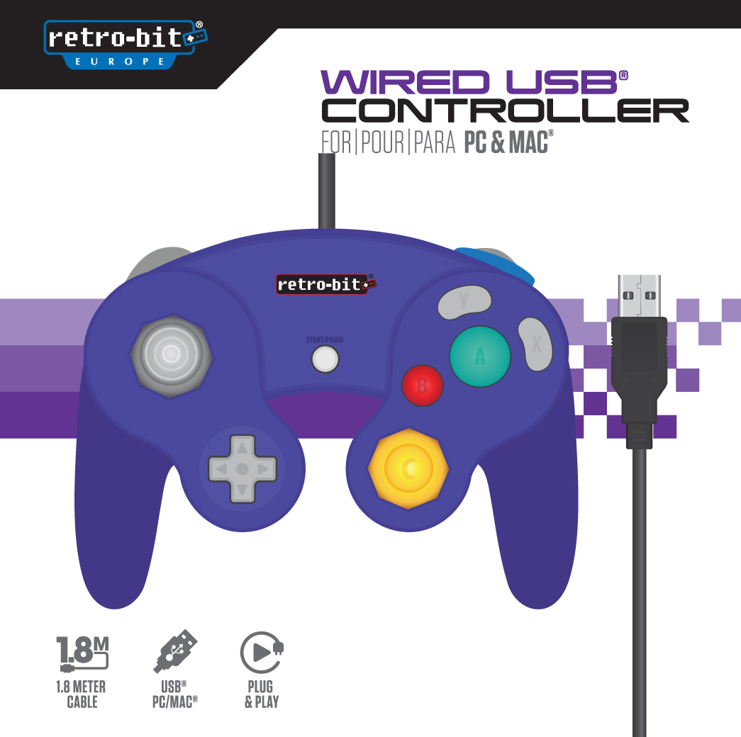 Retro-Bit Gamecube USB Contr.Purple