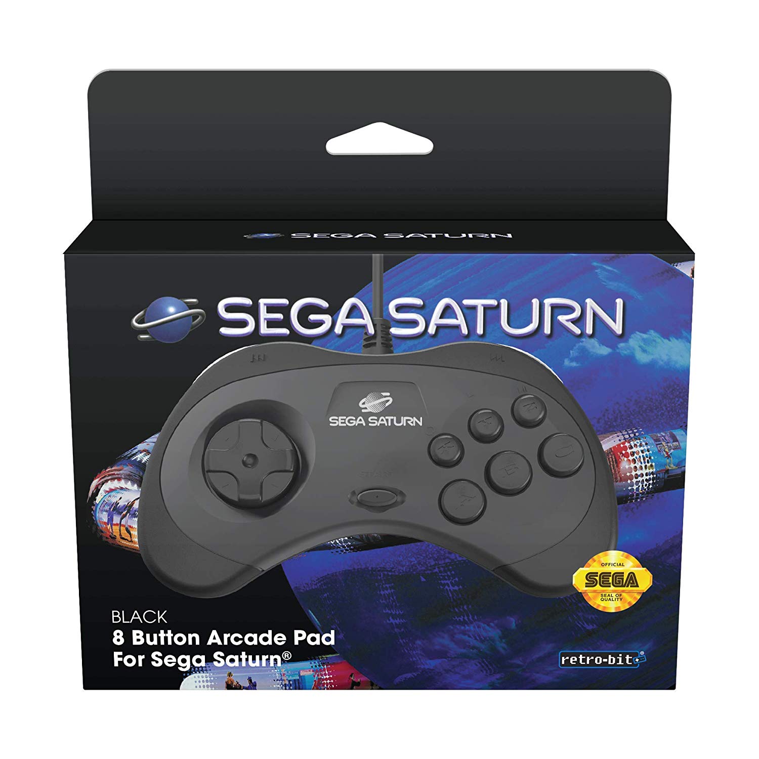 Retro-Bit SEGA Saturn Pad Black