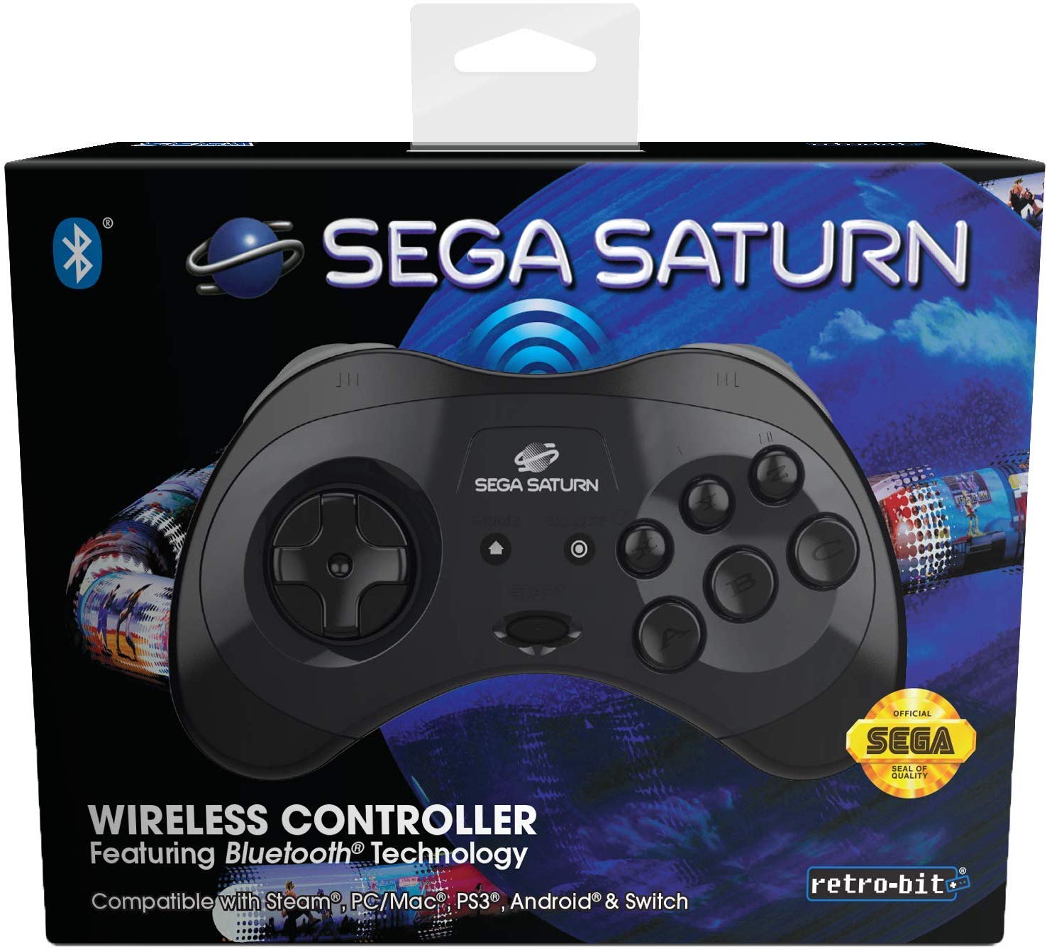 Retro-Bit SEGA Saturn BT Pad Black