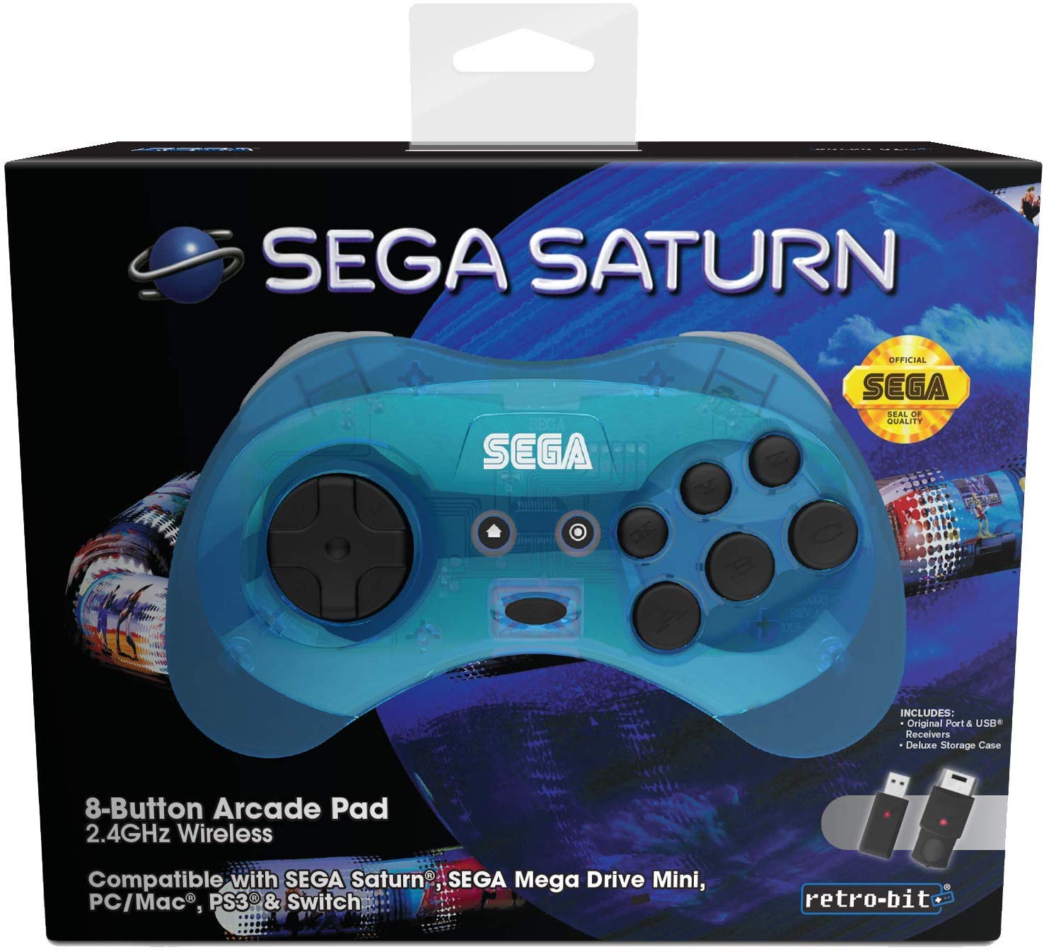 Retro-Bit SEGA Saturn 2.4G M2 Blue
