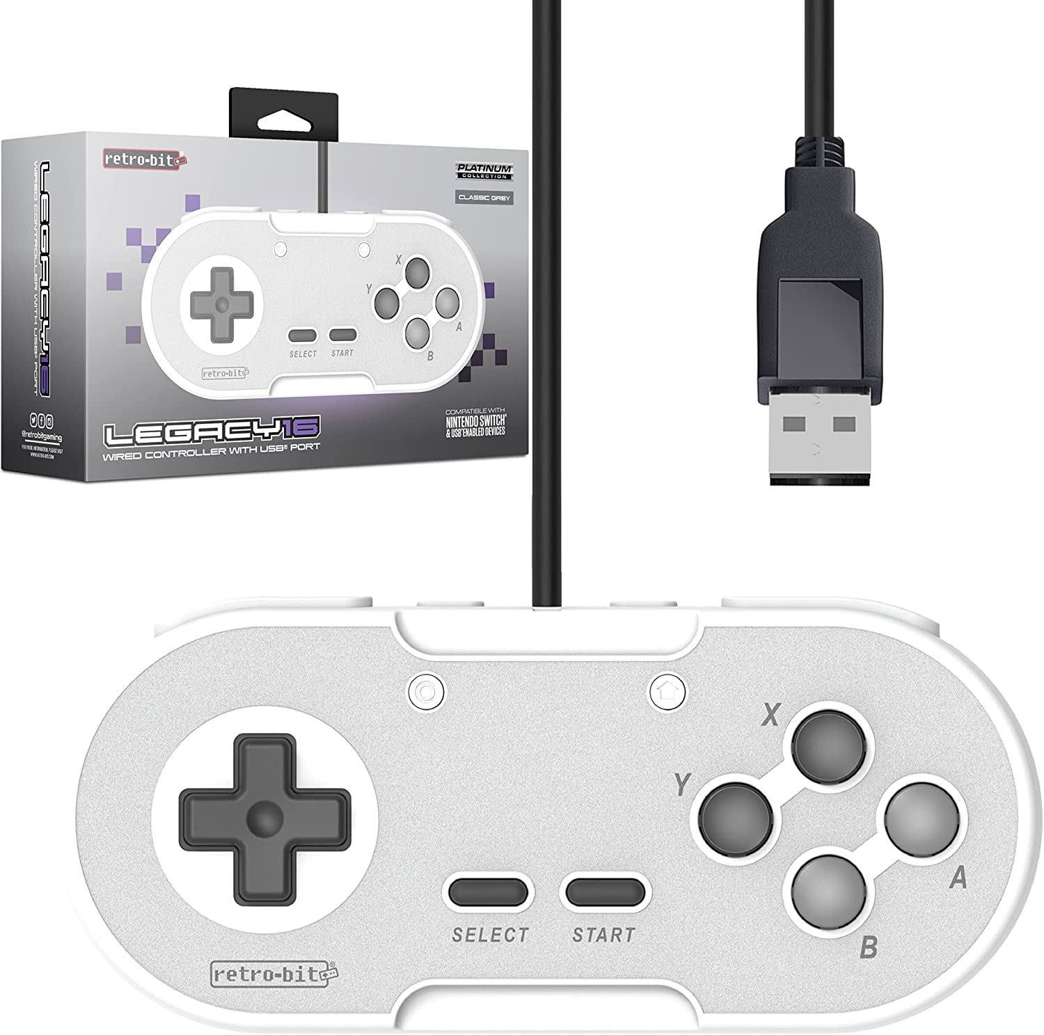 Retro-Bit Legacy 16 USB Pad Grey